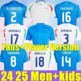 2024 Italys soccer jerseys Italian jersey SCACA IMMOBILE CHIESA football shirts RASPADORI JORGINHO BARELLA BASTONI VERRATTI italiana Euro Cup national team