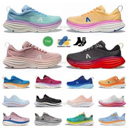 Kawana Sneakers Clifton 9 Bondi 8 Outdoor Shoes Womens Mens Mach X2 Carbon X Pink Pale Mauve Peach Whip Grey Black Free People Coastal Sky Vibrant Orange White Trainers