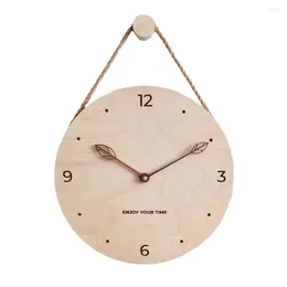 Wall Clocks Stylish Nordic Wooden Hanging Clock 12 Inch Minimalist Design Precise Quartz Movement Statement Piece For Your Home