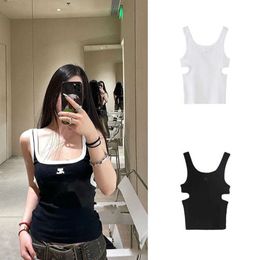 Courreges Waist Hollow Out Design Letter Embroidered Strap 2023 Summer New Versatile Tank Top s1