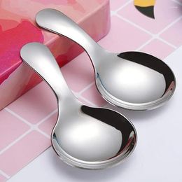 Spoons Cute 304 Stainless Steel Short Handle Round Head Spoon Baby Ice Cream Dessert Creative Mini Tea Kitchen Accessories