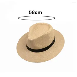 Wide Brim Hats Stylish Straw Hat Lightweight Jazz Band Decor Beach Anti-UV