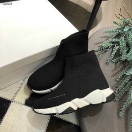Fashion Kids sneakers Logo printing boys girls Knitted shoes size 26-35 Including The Cardboard Box high quality baby ankle boots 24Mar