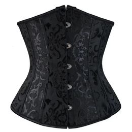 Gothic Sexy Underbust Corset Waist Trainer Slimming Lingerie Shapewear Women Lace-up Girdling Corselete Faja Body Shaper Clothes 240306