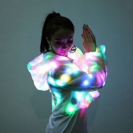 Led Colorful Luminous Clothing Fur Jacket Electric Syllable Party Mens and Womens Style