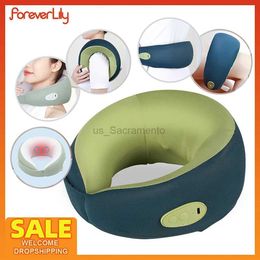 Massaging Neck Pillowws U-shaped Neck Massager Pillow 3D Surround Hot Compress Neck Shoulder Waist Legs Massager Pillow Kneading Relieve Muscle Fatigue 240323