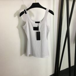 2024 Designers T-shirts Fashion T Shirts Women letter Shirt chest Short metal lettering logo signage decorated pit stripes Pure cotton camisole blouse tank top Tee ML