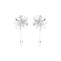 Dangle Earrings Lucky Four-Leaf Clovers Hanging 925 Sterling-Silver-Jewelry