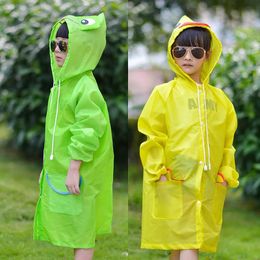 Waterproof 1PCS Kids Raincoat Children Rain Coat Rainwear Windproof Rainsuit Cartoon Animal Style Student Poncho 240307