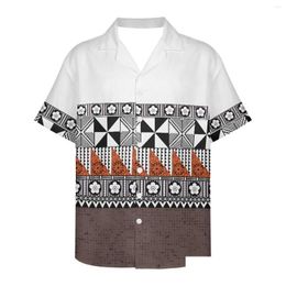 Men'S Casual Shirts Mens Polynesian Tribal Tongan Totem Tattoo Tonga Prints Hawaiian Shirt Men Summer Holiday Short Sleeve Beach Tops Dhiih