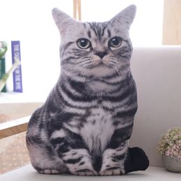 Toys 50cm Lifelike 3D Cat Plush Toys Stuffed Soft Animal Doll Simulation Sleep Pillow Sofa Cushion Cartoon Doll Home Decor Gift