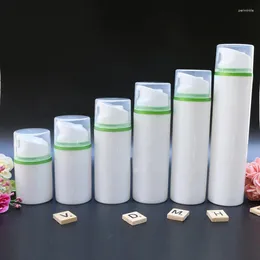 Storage Bottles 150ML Plastic Airless Bottle With Pump Green Rim For Serum/foundation/gel/emulsion/lotion Anti-UV Sunscreen Cream Pack