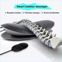 Massaging Neck Pillowws Lumbar Spine Massager Neck Lumbar Traction Multifunctional Inflatable Hot Compress Vibration Air Pressure Waist Massager Warm 240323