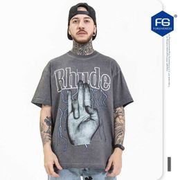 FG Men's Wear | Spring/summer Oversize Fashion Brand Loose and Personalised English Rock Print Short Sleeved T-shirt for Men