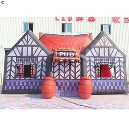 outdoor activities 10mLx6mWx4mH Big Portable Inflatable Irish Bar Tent Lawn Pub bar Marquee for sale with blower for Holiday Event with blower freeship