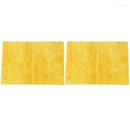 Carpets 2X Rug Absorbent Non-Slip European T-Strip Bathroom Mat Carpet Home Door 45 X 65Cm Yellow