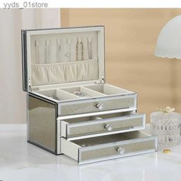 Jewellery Boxes Glass Jewellery box multi-layer Jewellery storage box earrings ring tray necklace Organiser Jewellery Organiser L240323