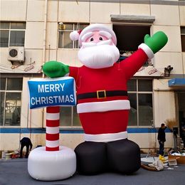 10mH (33ft) with blower Llluminated Inflatable Balloon Santa Inflatables Balloon Xmas for Stage Christmas Decration