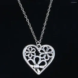 Chains 20pcs Fashion Necklace 29x29mm Heart Flower Pendants Short Long Women Men Colar Gift Jewellery Choker
