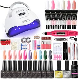 Medicine Nail Set Manicure Set 120w/6w Uv Led Lamp Nail Drill Hine and Nail Extensions Quick Building Gel Nail Art Kit Nail Kit