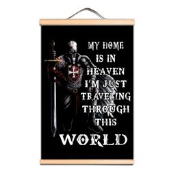 Upgrade Your Room Wall Decor with This Armour Warrior Canvas Scroll Painting Wall Hanging Banner - Vintage Knights Templar Art Poster Wall Chart CD34