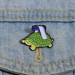 Cartoon Turtle with Gun Enamel Pins Animal Cute Brooches Lapel Badge Clothes Pin Backpack Accessories Jewellery Gift for Friends