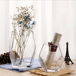 Vases Tabletop Display Planter Succulents Plant Container Flower Pot Fairy Garden Polyhedron Glass Geometric Terrarium Bonsai