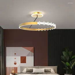 Ceiling Lights Nordic Round Bedroom Lamp Golden Modern Minimalist Dining Room Decorative