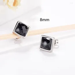Stud Earrings Buyee 925 Sterling Silver Small Earring Natural Aventurine Stone Simple Round For Woman Girl Party Fine Jewelry