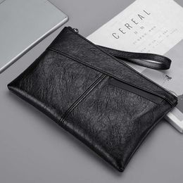 Baodi Kangaroo Mens Hand Bag Envelope Large Capacity Soft Leather Mobile Phone Wallet
