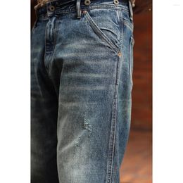 Men's Jeans Second Order Washed Vintage Streetwear 13oz Selvedge Denim Pants For Men