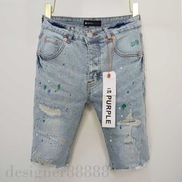 Purple Jeans Short Mens Short Designer Jeans Straight Holes Casual Summer Club Blue Women's Shorts Style Luxury Patch Purple Brand Jeans 854