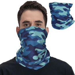Scarves Blue Camo Bandana Neck Cover Printed Multicam Military Mask Scarf Warm Headwear Running Unisex Adult Washable