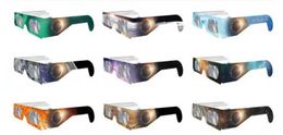 Outdoor Eyewear Sunglasses Solar Eclipse Gear 6/12 Pcs UV Blocking Safety View Colour Sun Image Printing Paper H240316
