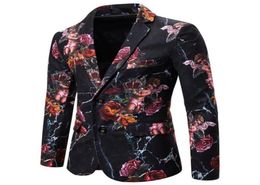 Men Rose Floral Blazers Suits Jackets High Quality Lovely Angel Mens Printed Blazer Euro Size Single Breasted Blazer Masculino35054442776