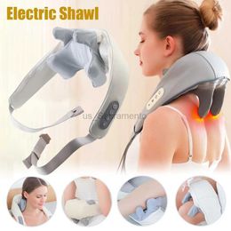 Massaging Neck Pillowws Electric Shoulder Kneading Massage Shawl Neck Back Acupressure Massager Automatic Wireles Muscle Trapezius Relax Cervical Pillow 240323