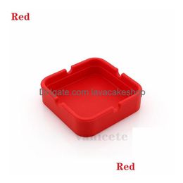 Ashtrays Sile Ashtray Mini Portable Shatterproof Eco-Friendly Square Home Coffee Shop Bar El Men Craft Gift 9061 Drop Delivery Garden Dhwsi