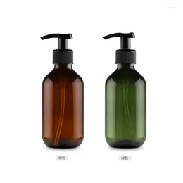 Storage Bottles 5pcs 300ml Empty Refillable Body Milk Bottling Container Pump PET Shampoo Cosmetic Emulsion Pressed Filled Travel Bottle