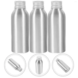 Storage Bottles 3 Sets Aluminium Bottle Refillable Soap Liquid Dispenser With Screw Lids Shampoo Sub