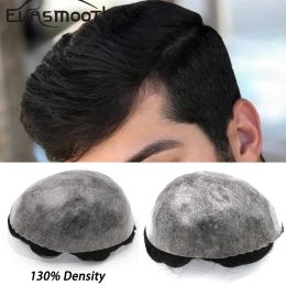 Toupees Toupees 0.1mm Durable Men Toupee Replacement System Pu Base Toupee Real Human Hair Pieces 100% Human Hair Natural Hairline Men