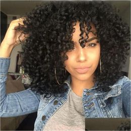 Synthetic Wigs Afro Kinky Curly Wig Simation Human Hair Fl In Stock Drop Delivery Products Dhvfk