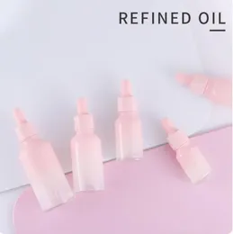 Bottles 5pcs 5-100ml Pink Gradient Glass Dropper Dispenser Bottle Essential Oil Cosmetic Containers Empty Refillable