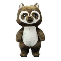 Mascot Costumes 2m / 2.6m Realistic Furry Raccoon Adult Iatable Walking Mascot Costume Full Body Wearable Blow Up Suit Funny Halloween Outfit