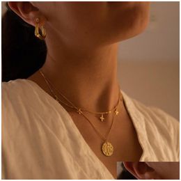 Pendant Necklaces 14K Gold Goddess Necklace Medallion For Women Coin Disc Drop Delivery Jewellery Pendants Dhfuj