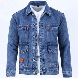 Warehouse clearance and leak detection denim jacket Mens wear-resistant windproof winter middle-aged overweight loose denim 240309