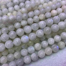 Loose Gemstones Round Natural White Moonstone Beads For Jewellery Making Bracelets Women 15'' Needlework Spacer DIY Trinket