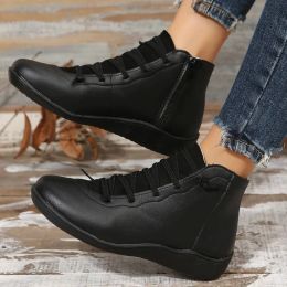 Boots WOMEN ANKLE BOOTS Short Leather Chelsea Flat Shoes Cowboy Sneakers Combat Boots Black Vintage Moccasin Free Shipping Plussize