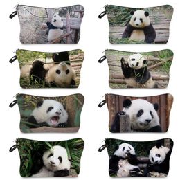 Cosmetic Bags Chinese Cute Panda Bag Simple And Fresh Printed Pattern Waterproof Makeup Daily Go School Portable Clutch Phone