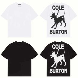 Men's T-Shirts 2024 New Cole Buxton Top Letter Printed Pet Dog Short Sleeve T-shirt Black White Men Women Loose fit Tees J240322