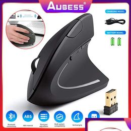 Mice New Cool Shark Wireless Mouse Vertical Gaming Usb Computer Ergonomic Desktop Upright For Pc Laptop Office Home Drop Delivery Comp Otoun